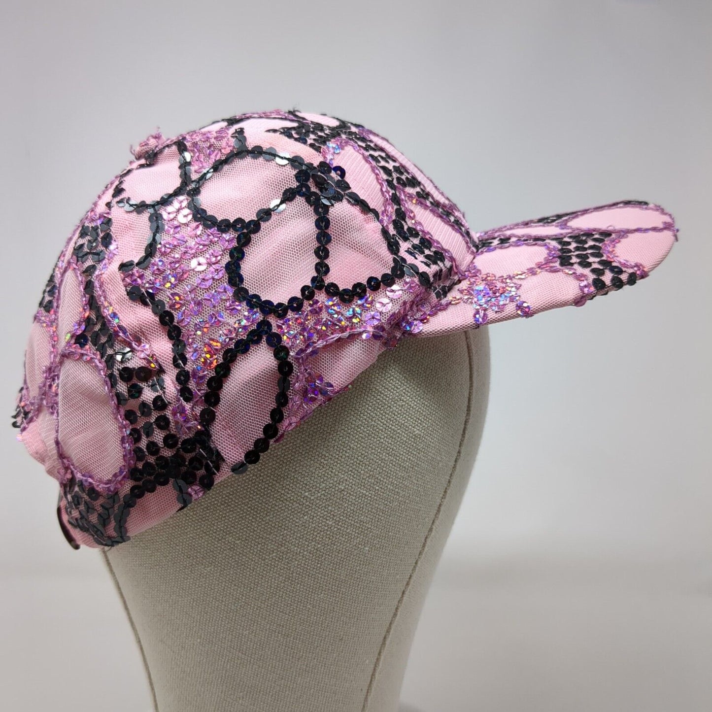 Sequin Slideback Hat Pink One Size Adjustable Lightweight 6 Panel Blank