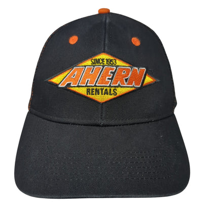Ahern Rentals Snapback Mesh Back Trucker Hat Black One Size Adjustable