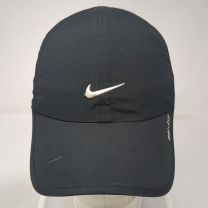 Nike Baseball Cap Black One Size Dri-Fit Featherlight Swoosh Logo Strapback Hat