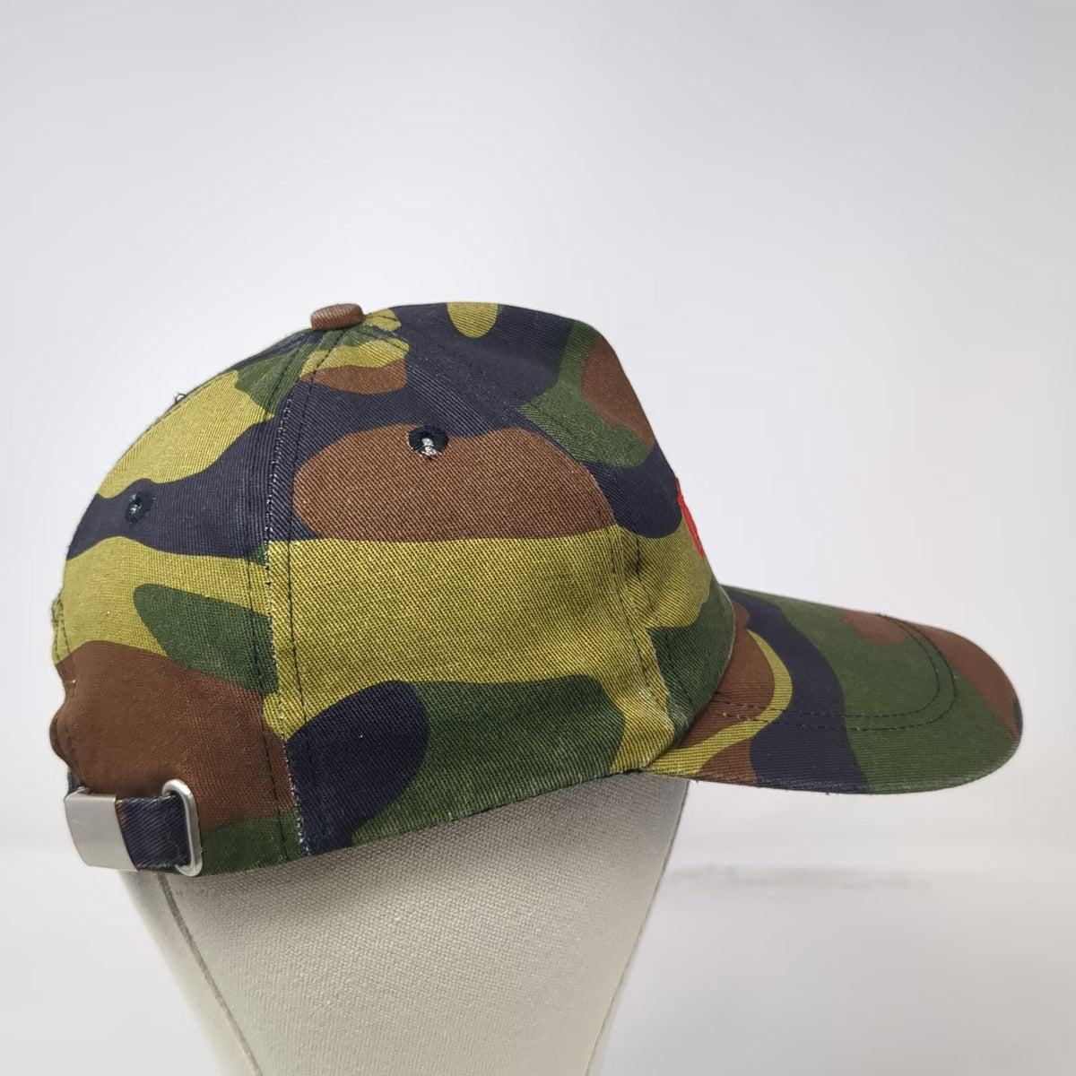 5 Panel Green Camo Embroidered Halo Logo Hat One Size Slideback Cotton Buckle