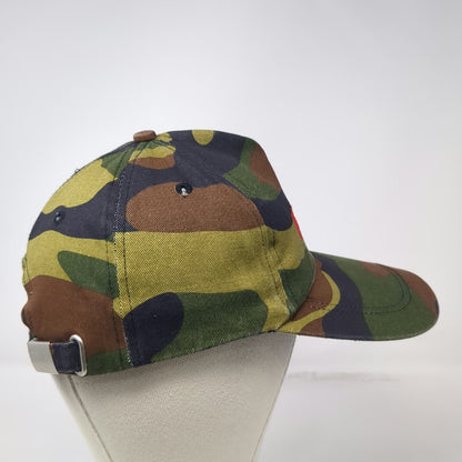 5 Panel Green Camo Embroidered Halo Logo Hat One Size Slideback Cotton Buckle