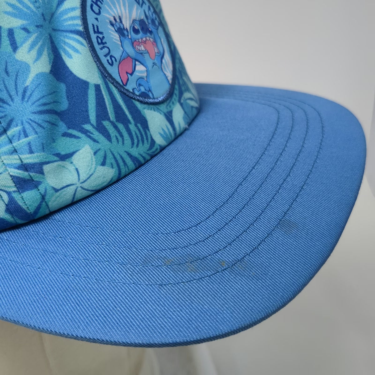 Disney 5 Panel Blue OSFM Hat Stitch Surf Chill Repeat Floral Tropical Snapback