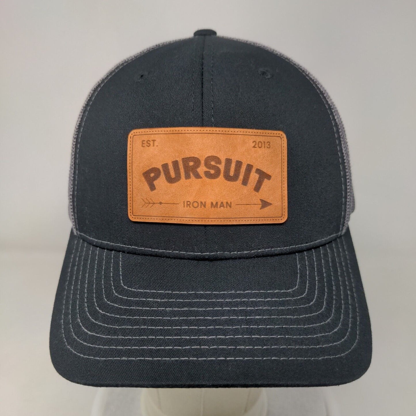 Pursuit Iron Man Patch Snapback Mesh Back Trucker Hat Black One Size
