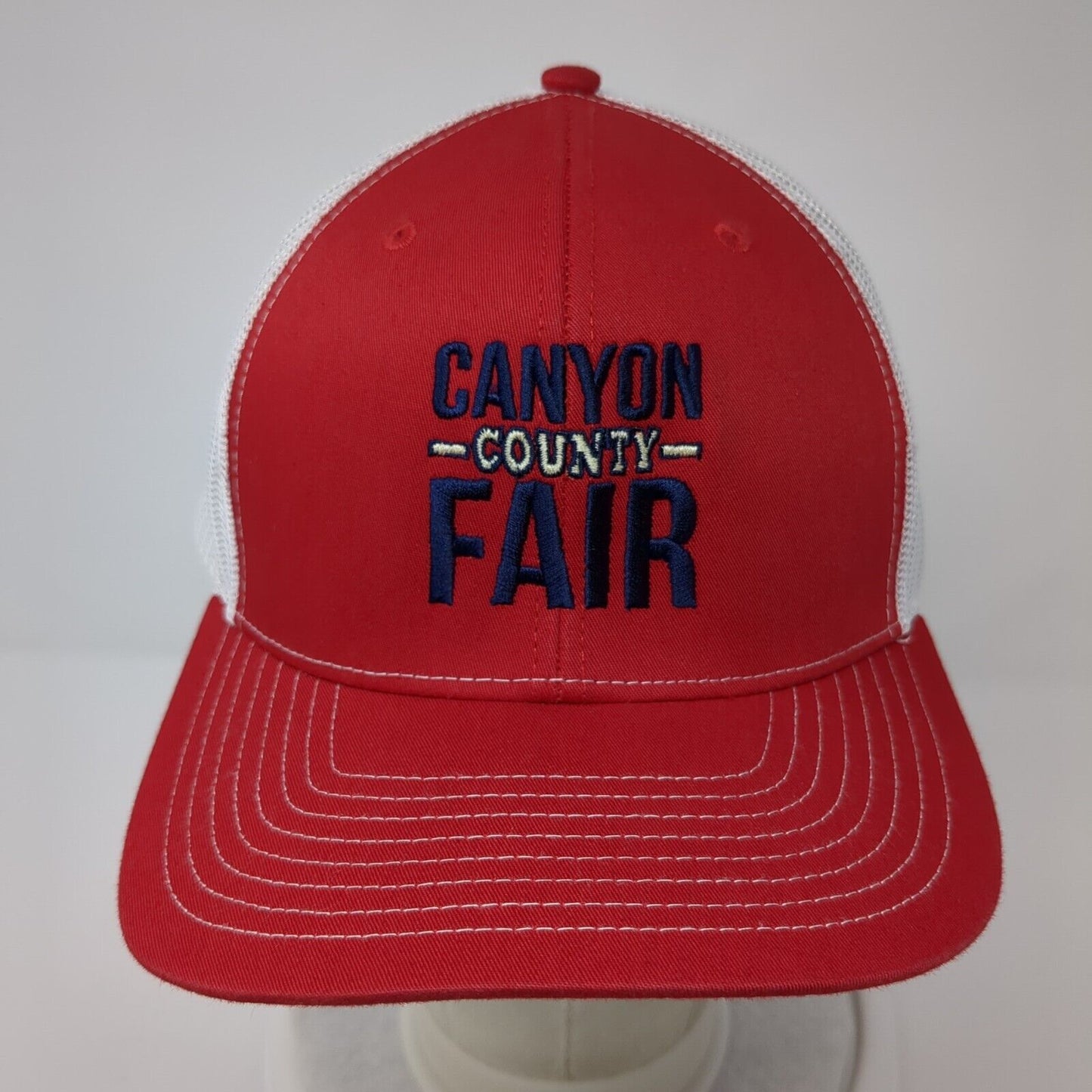 Canyon County Fair Snapback Trucker Hat Red OS Adjustable Mesh Back Richardson