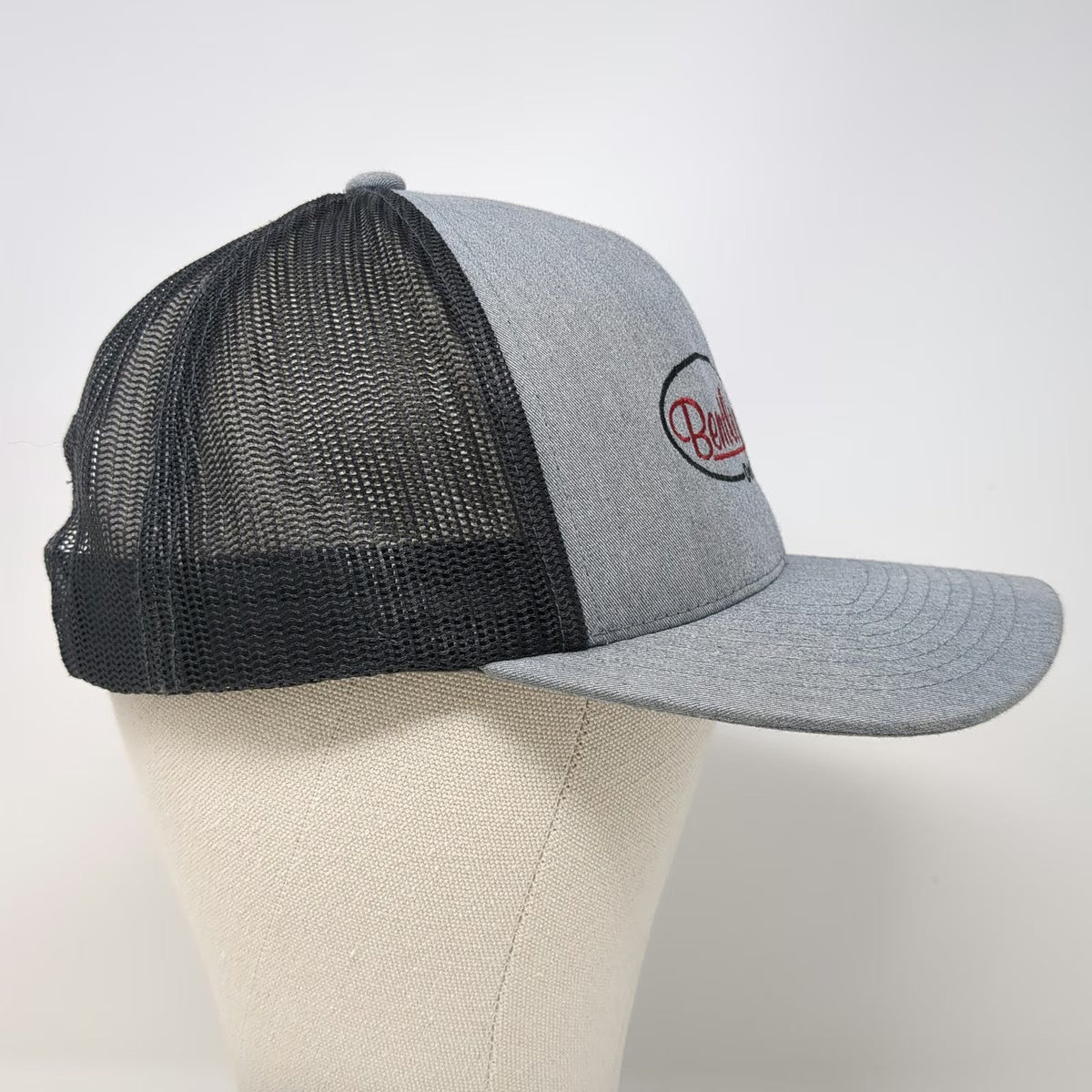 Pacific Headwear Trucker Hat Gray OSFM Bentley Door Company Snapback Mesh Back