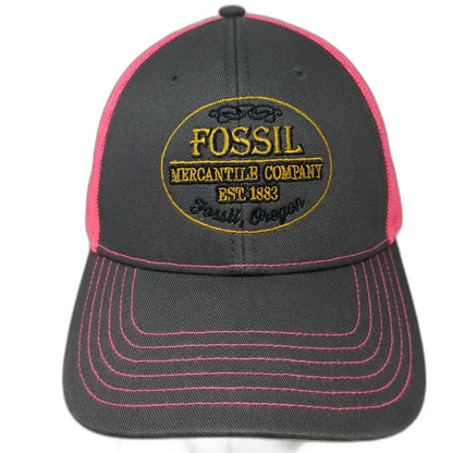 Cap America Trucker Hat Gray Pink One Size Fossil Oregon Mercantile Company Mesh