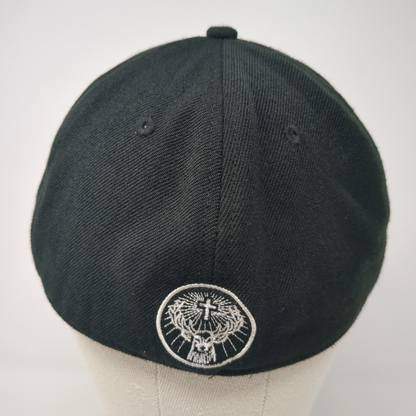 Jägermeister Fitted Hat Black Medium Embroidered Logo Solid 6 Panel
