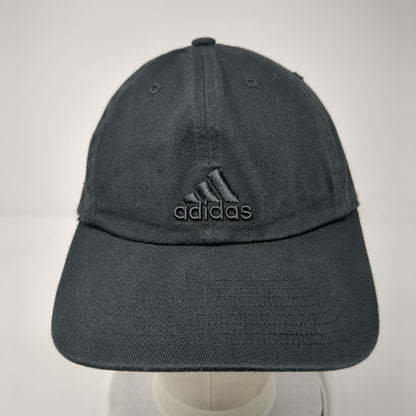 Adidas Slideback Hat Black One Size Adjustable Embroidered Vented Holes 6 Panel
