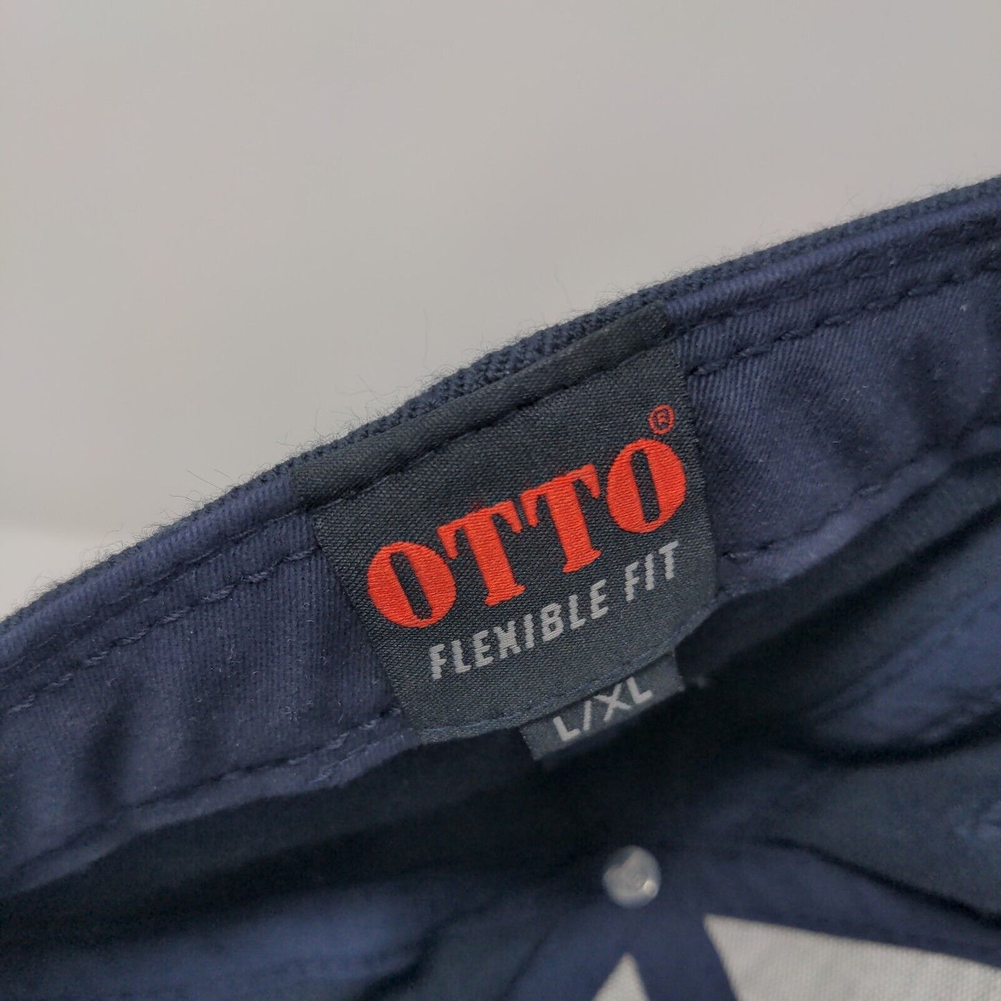 Cross Fitted Hat Blue L/XL Embroidered Otto Flexible Fit Solid 6 Panel