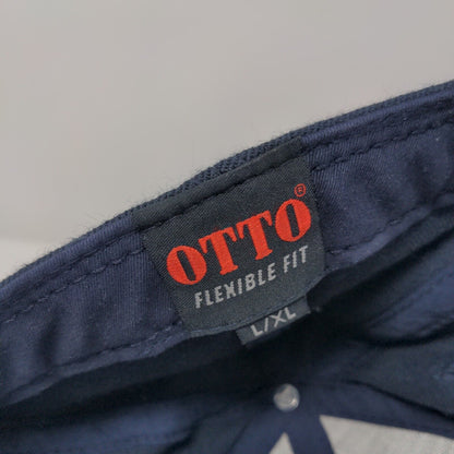 Cross Fitted Hat Blue L/XL Embroidered Otto Flexible Fit Solid 6 Panel