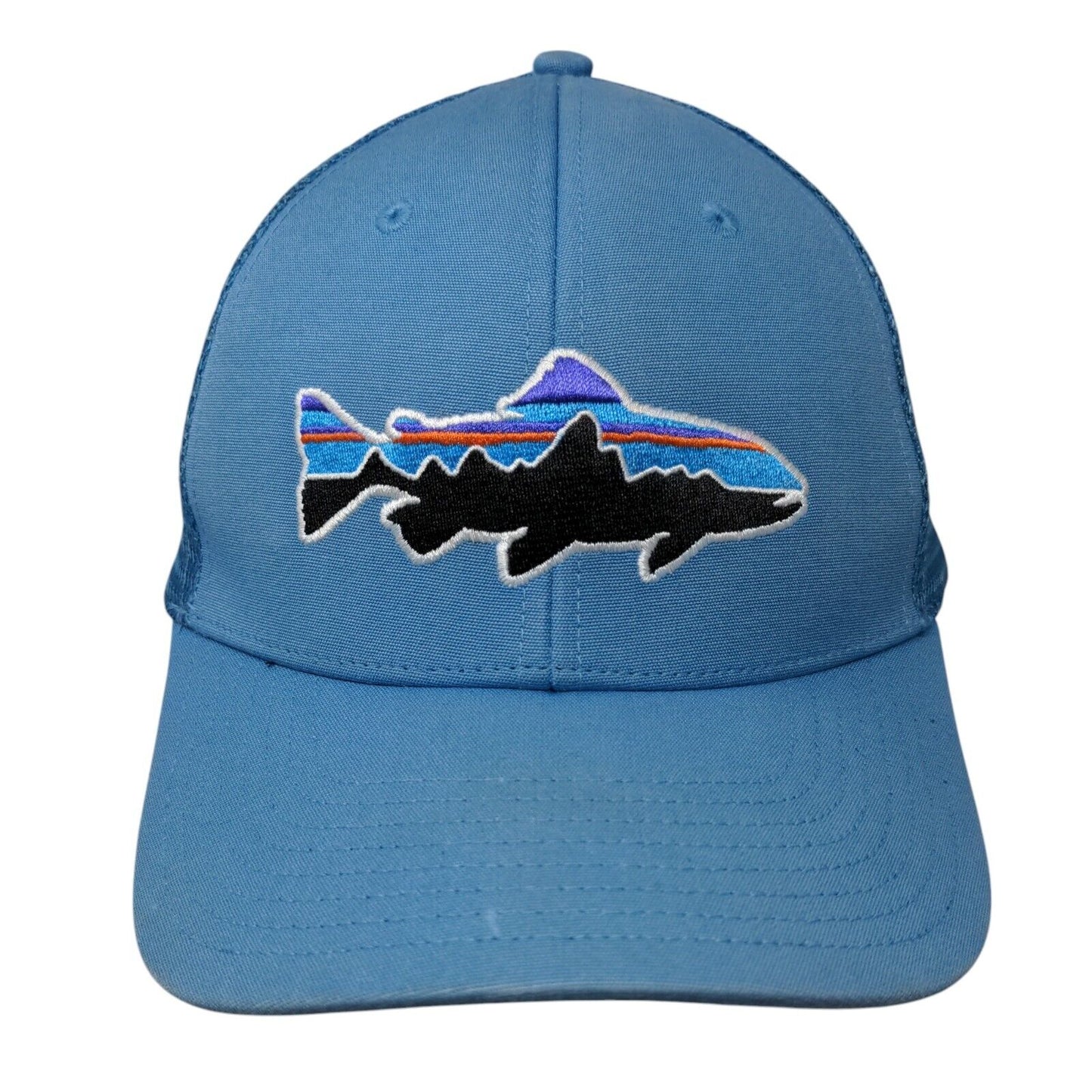 Patagonia Snapback Trucker Hta Blue OSFA Adjustable Embroidered Fish Mesh Back