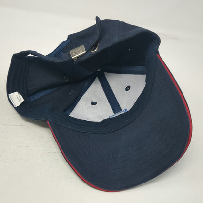 Chevron Baseball Cap Blue Red One Size Slideback Embroidered Logo Buckle Hat