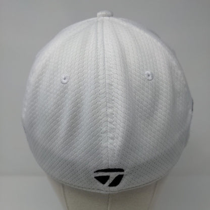 TaylorMade TP5 Fitted Golf Hat White L/XL A-Flex Embroidered 6 Panel Polyester