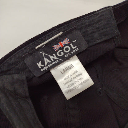 Kangol Slideback Hat Black Size L Corduroy Hat Cotton Blend Embroidered Logo