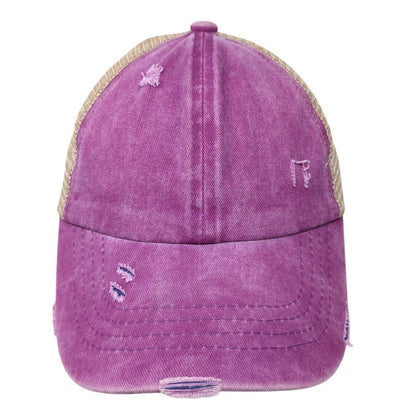 C.C Exclusives Kids Strapback Trucker Hat Multi OSFA Mesh Back Ponytail