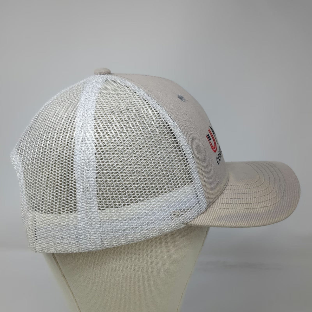 United Concrete Products Trucker Hat Beige One Size Mesh Snapback Structured