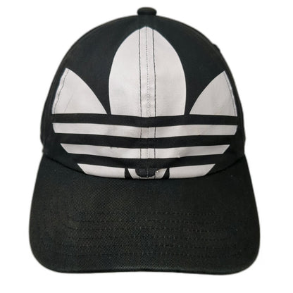 Adidas Baseball Cap Black OSFM Trefoil Logo Large Graphic Cotton Slideback Hat