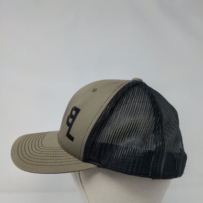Richardson Snapback Mesh Back Trucker Hat Tan OSFA Embroidered Logo