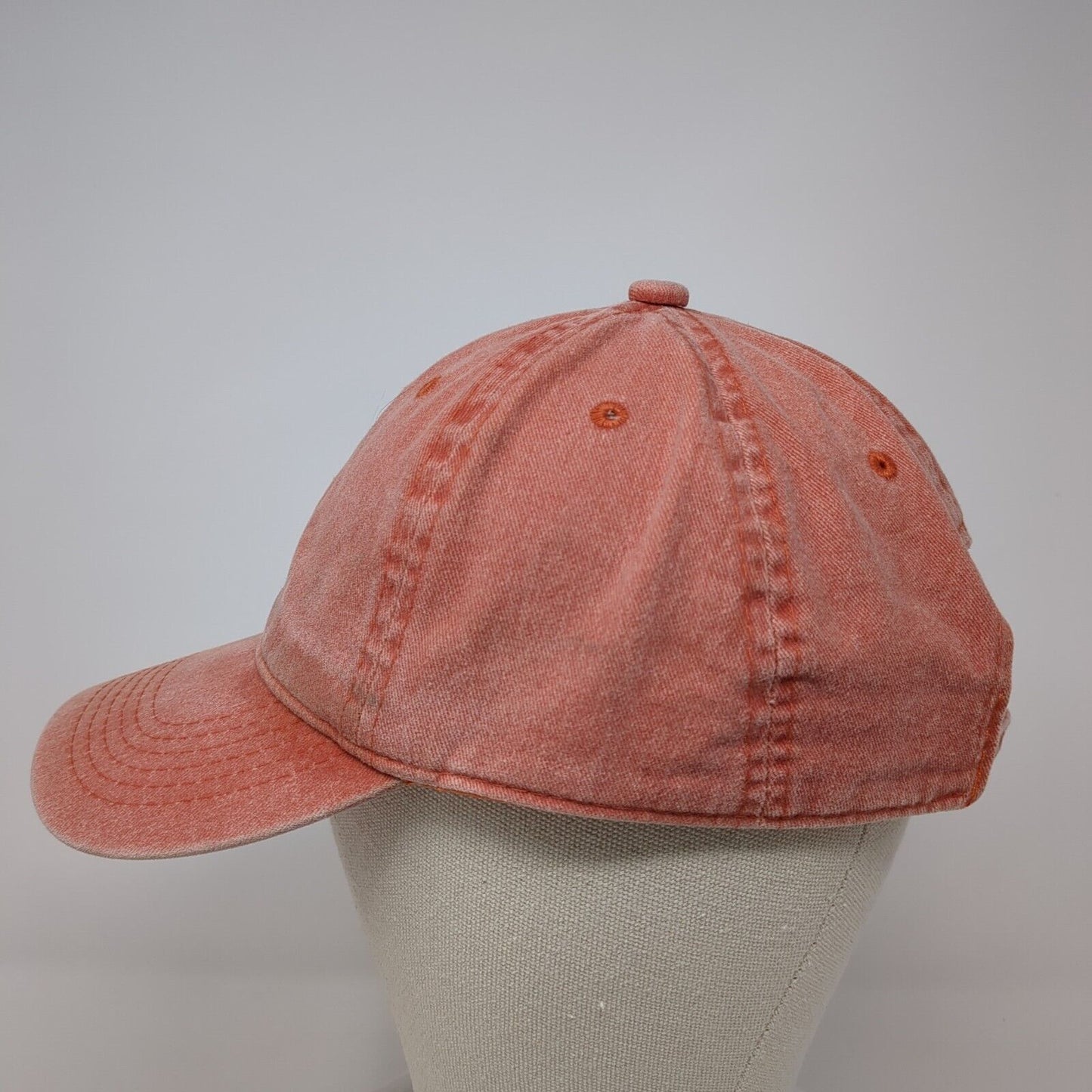 Unbranded Slideback Hat Orange One Size Adjustable Vented Holes 6 Panel Blank