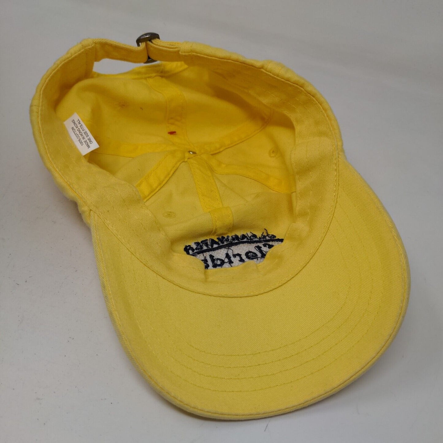 Unbranded Men's Slideback Hat Yellow Size OSFA Embroidered Clearwater Beach FL