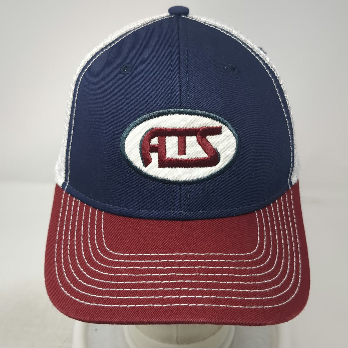 Ouray ATS Pipeline Construction Trucker Hat Blue Red White One Size Mesh Back