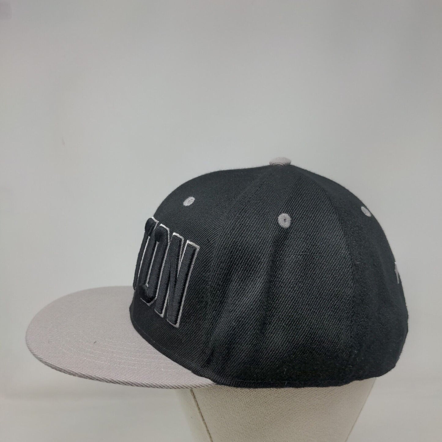 Boston Snapback Hat Black One Size Embroidered Colorblock Vent Holes