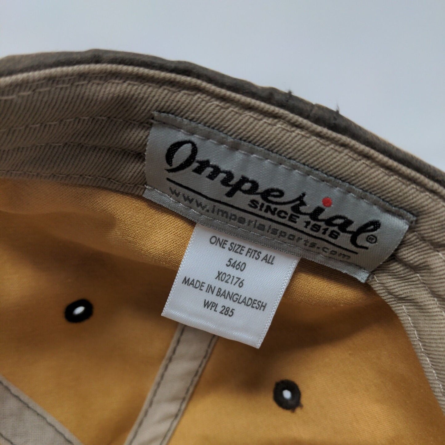 Imperial Strapback Hat Brown OSFA Adjustable Solid Blank 6 Panel