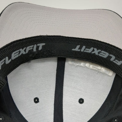 Flexfit F-150 Hat Black XL Baseball Cap Stretch Fitted Structured Silver Logo