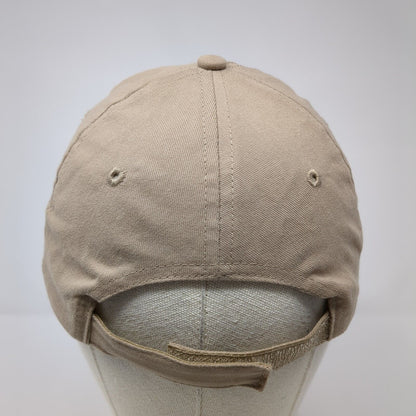 TBD Strapback Hat Tan One Size Adjustable Vented Holes 6 Panel Norwood Cotton