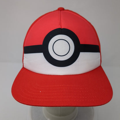 Pokemon Youth Snapback Hat Red One Size Adjustable Embroidered 6 Panel