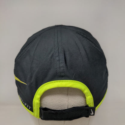 Nike Big Swoosh Strapback Hat Black OSFM Adjustable Featherlight Dri-Fit