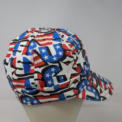 Kromer Baseball Cap White Blue Red 7 1/8 USA Flag Fitted Welder AOP Print Hat