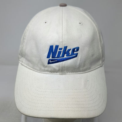 Nike Baseball Cap White Strapback Embroidered Logo Hat Cotton Curved Vintage