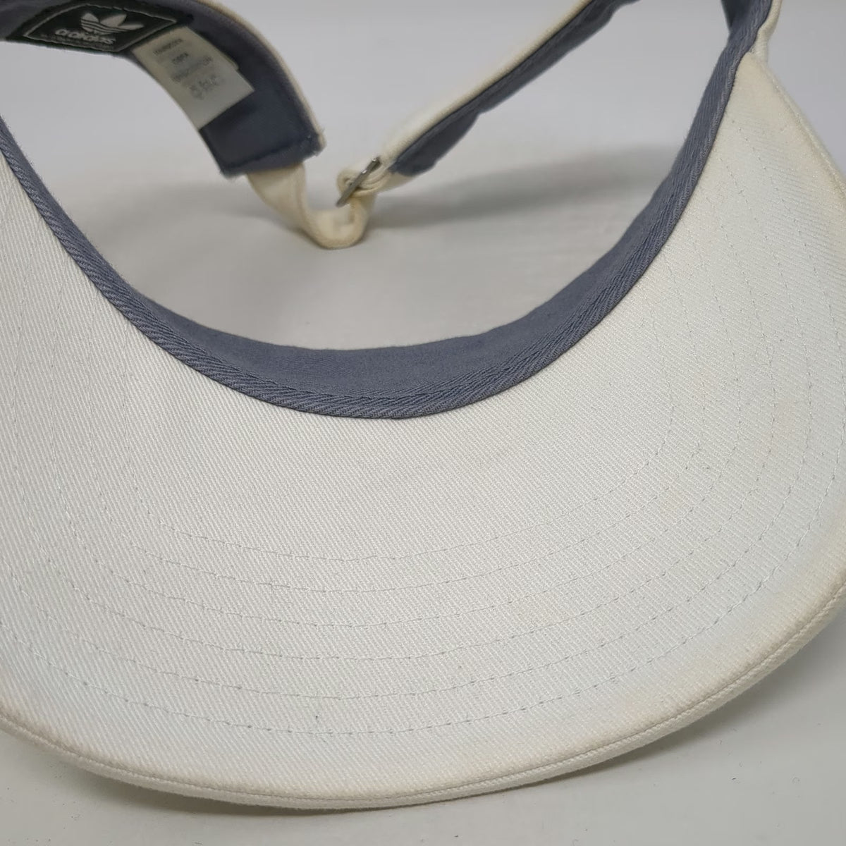 Adidas Visor White One Size Slideback Trefoil Logo Adjustable Cotton Hat