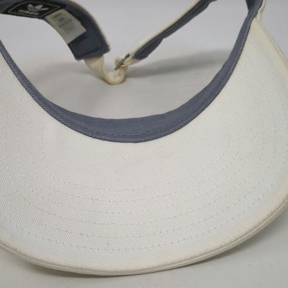 Adidas Visor White One Size Slideback Trefoil Logo Adjustable Cotton Hat