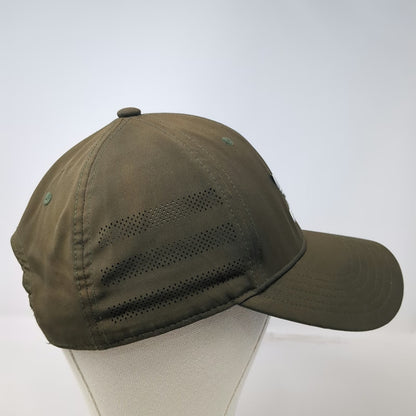 Adidas Snapback Green Hat One Size Laser Cut Vents Trefoil Logo OSFM Polyester