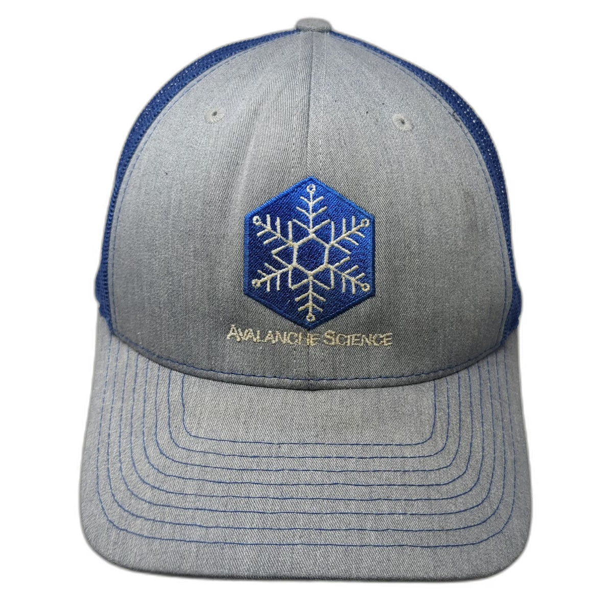 Richardson 112 Trucker Hat Gray Blue One Size Avalanche Science Mesh Snapback
