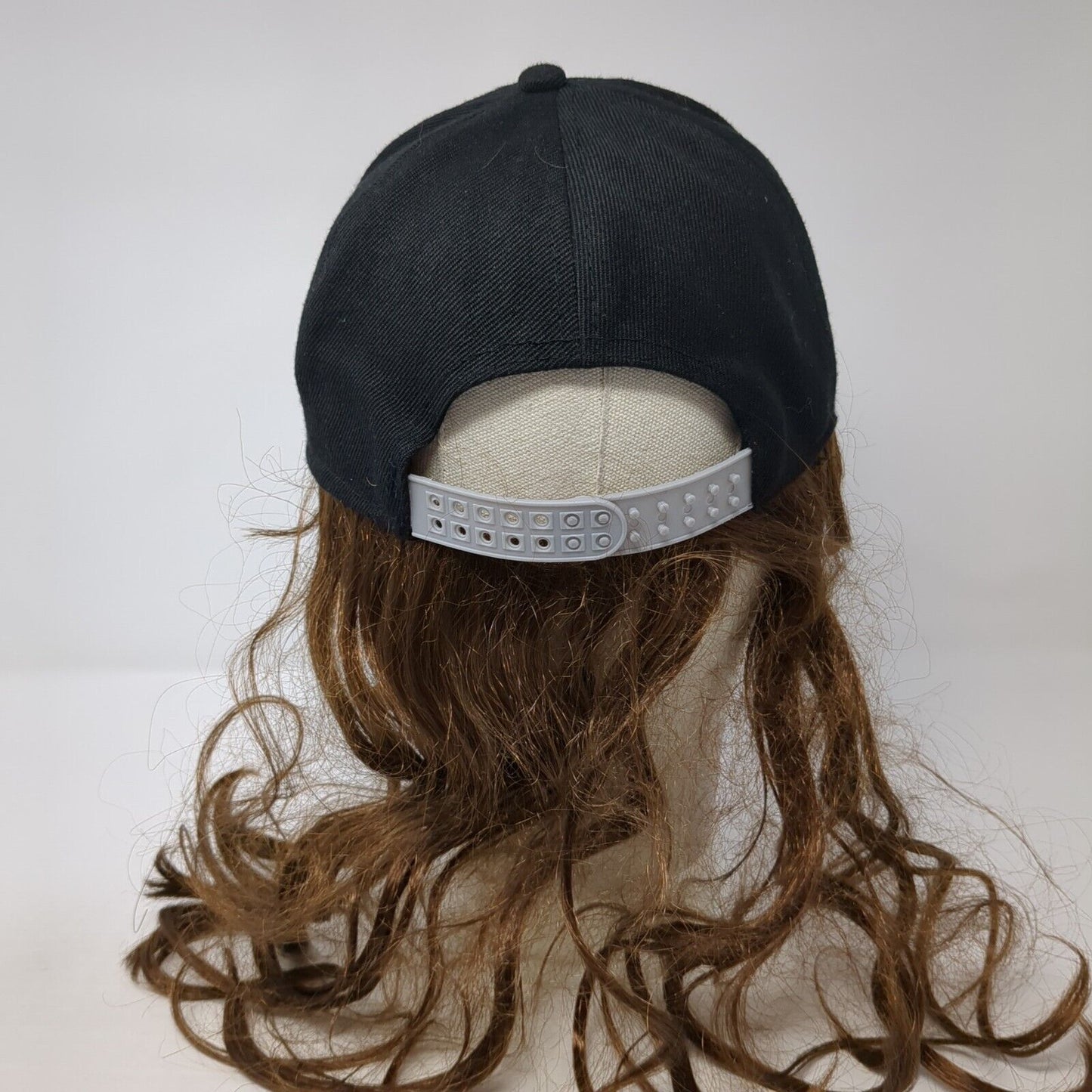 Unbranded Snapback Curly Wig Hat Black One Size Adjustable Lightweight Blank