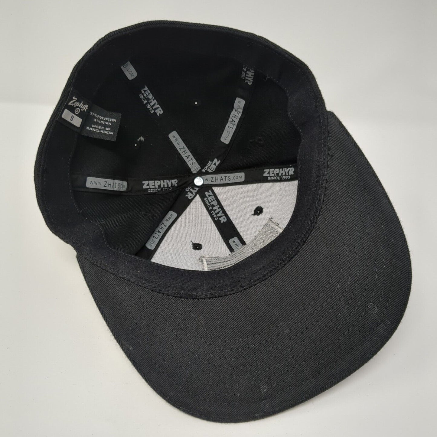 American Flag Fitted Hat Black Small Embroidered Solid 6 Panel Zephyr