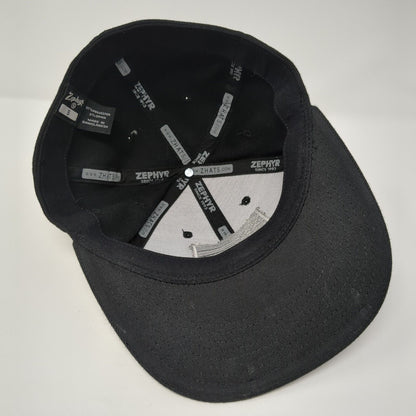 American Flag Fitted Hat Black Small Embroidered Solid 6 Panel Zephyr