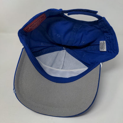 The River Club Patch Strapback Rope Hat Blue One Size American Needle