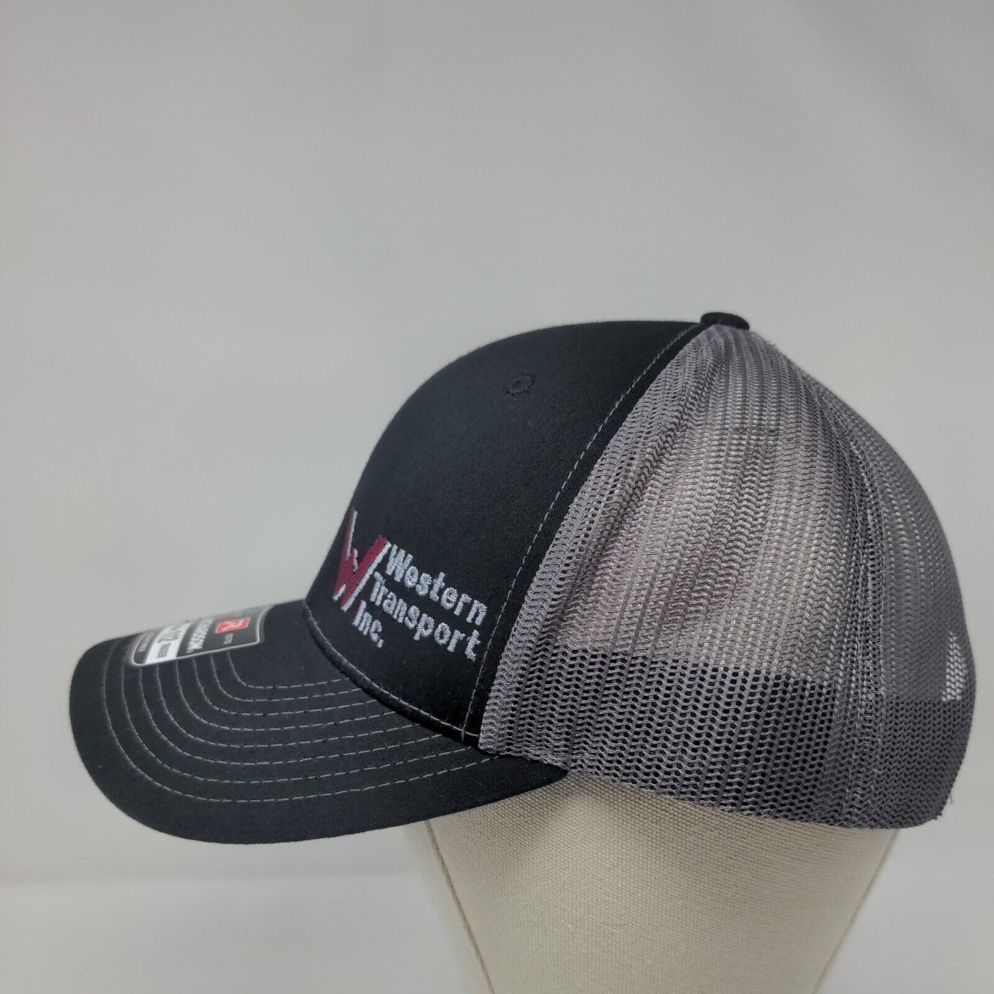 Western Transport Inc. Snapback Mesh Back Trucker Hat Black OSFA Adjustable