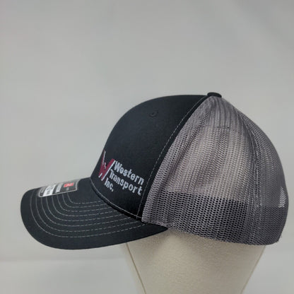 Western Transport Inc. Snapback Mesh Back Trucker Hat Black OSFA Adjustable