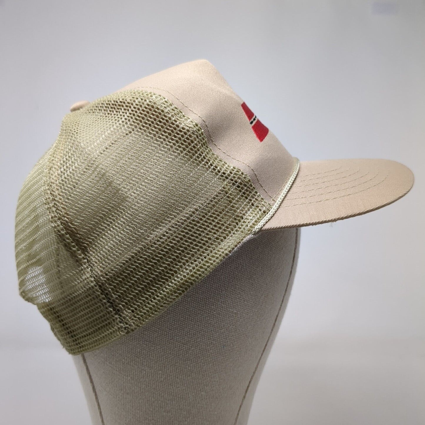 Garden-Ellis Equipment Snapback Trucker Hat Tan OS Adjustable Mesh Back Otto