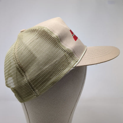 Garden-Ellis Equipment Snapback Trucker Hat Tan OS Adjustable Mesh Back Otto