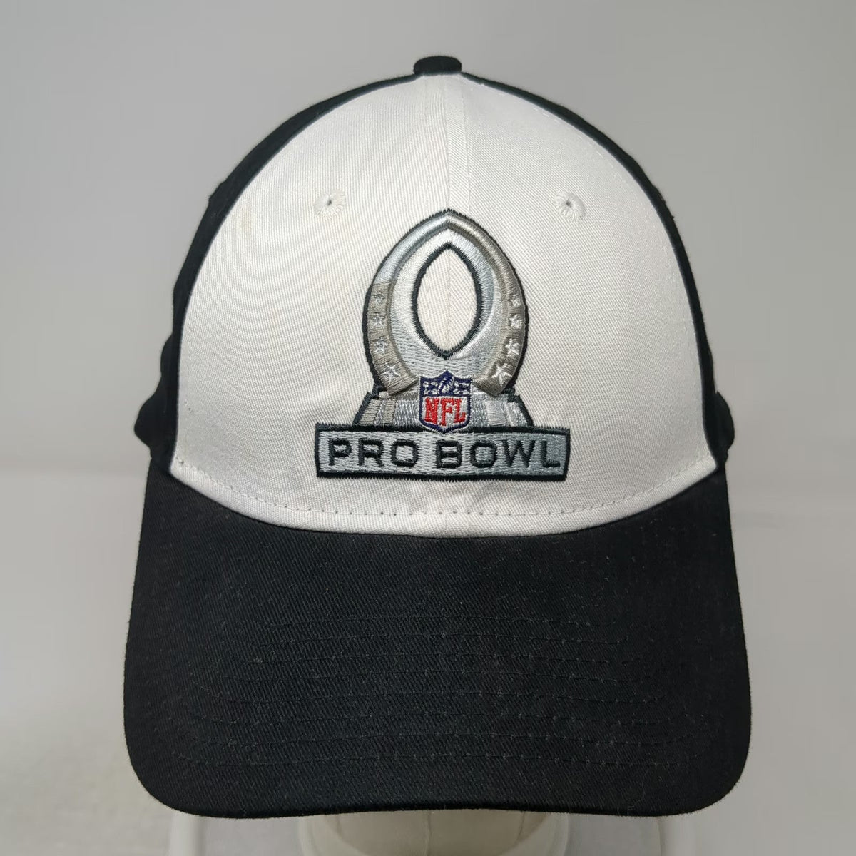 New Era NFL Pro Bowl Cap Black White One Size OS Strapback Curved Brim Logo Hat