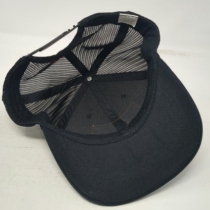 Camp Chef Trucker Hat Black One Size Mesh Back Embossed Leather Patch Snapback