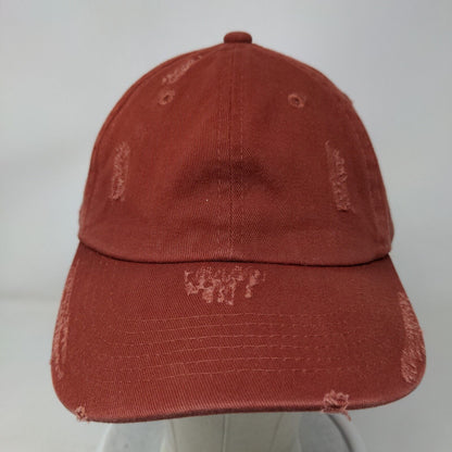 Unbranded Strapback Hat Red One Size Adjustable Solid 6 Panel Blank
