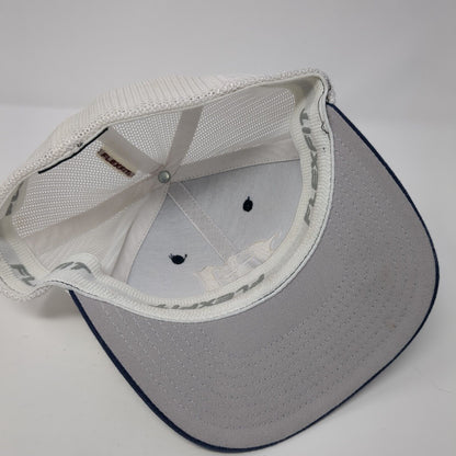 Port Authority Fitted Trucker Hat Blue S/M Flexfit Embroidered Mesh Back