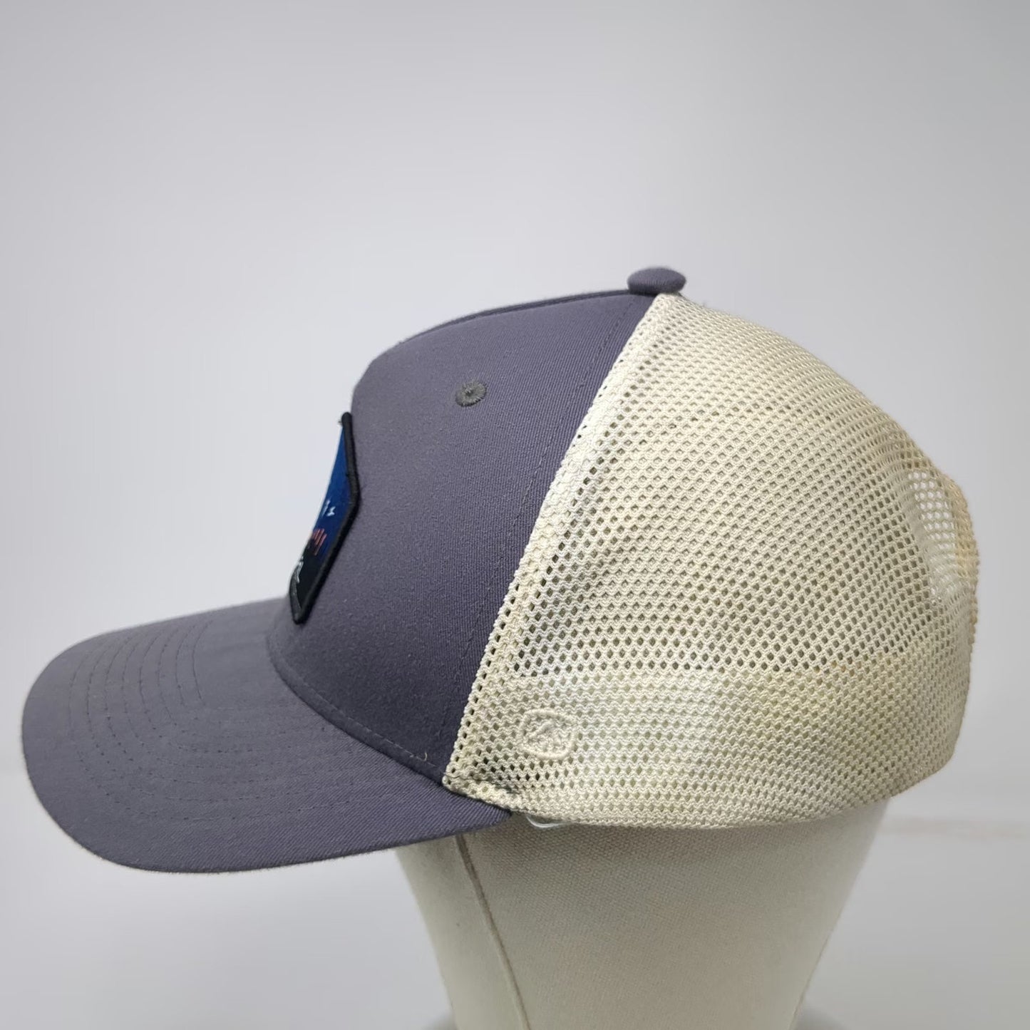 Coal Trucker Hat Gray White One Size Mountain Patch Mesh Snapback Night Scene